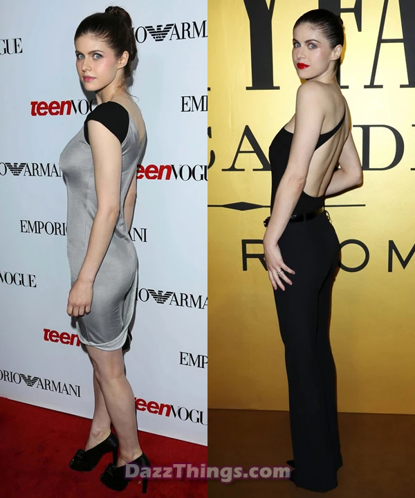 Alexandra Daddario butt lift before and after comparison photo