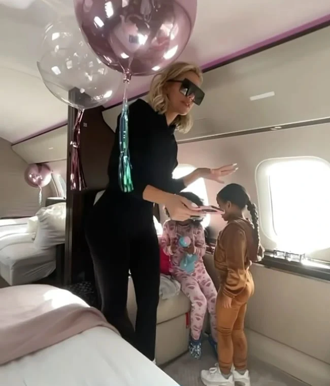 "Kylie's private jet entertainment suite replaced with an extra bed