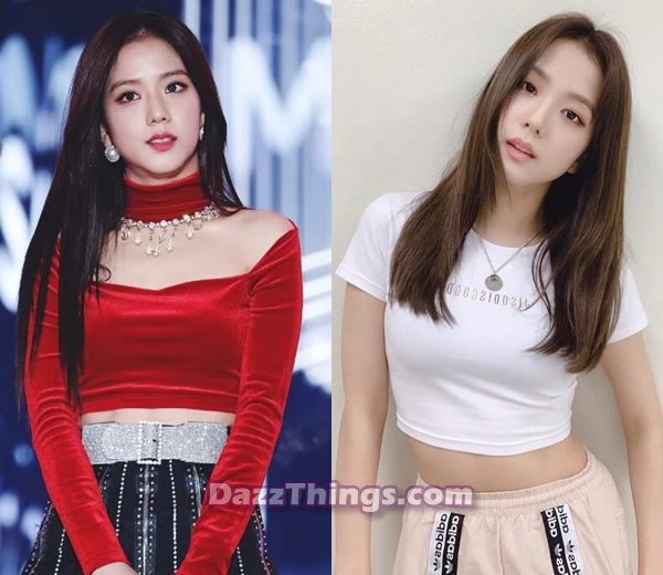 Blackpink Jisoo boob job before and after comparison photo