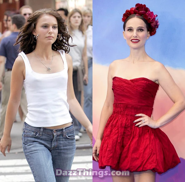 atalie Portman boob job before and after photo comparison